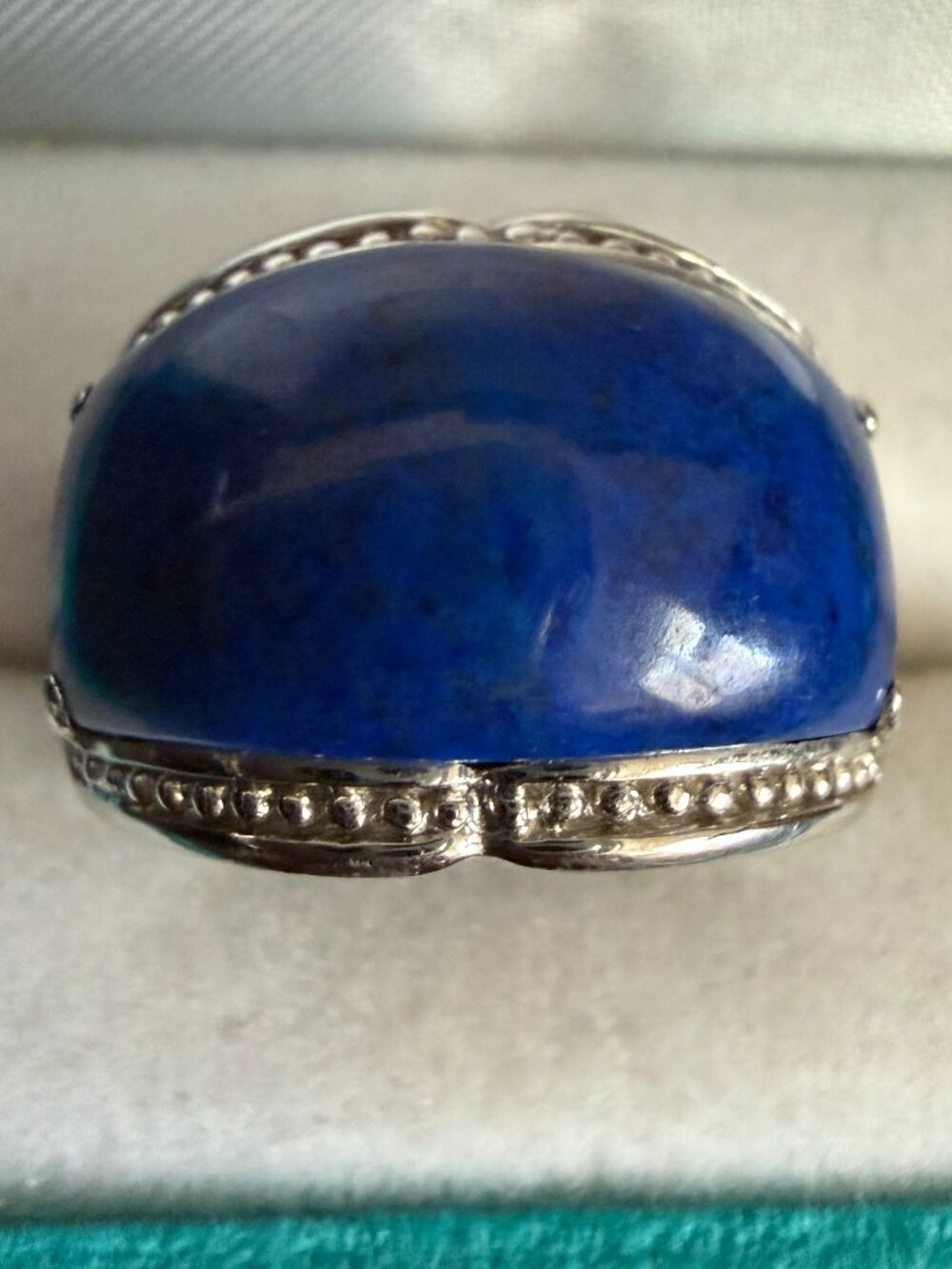 .925 Silver Blue Ring Size 7.25